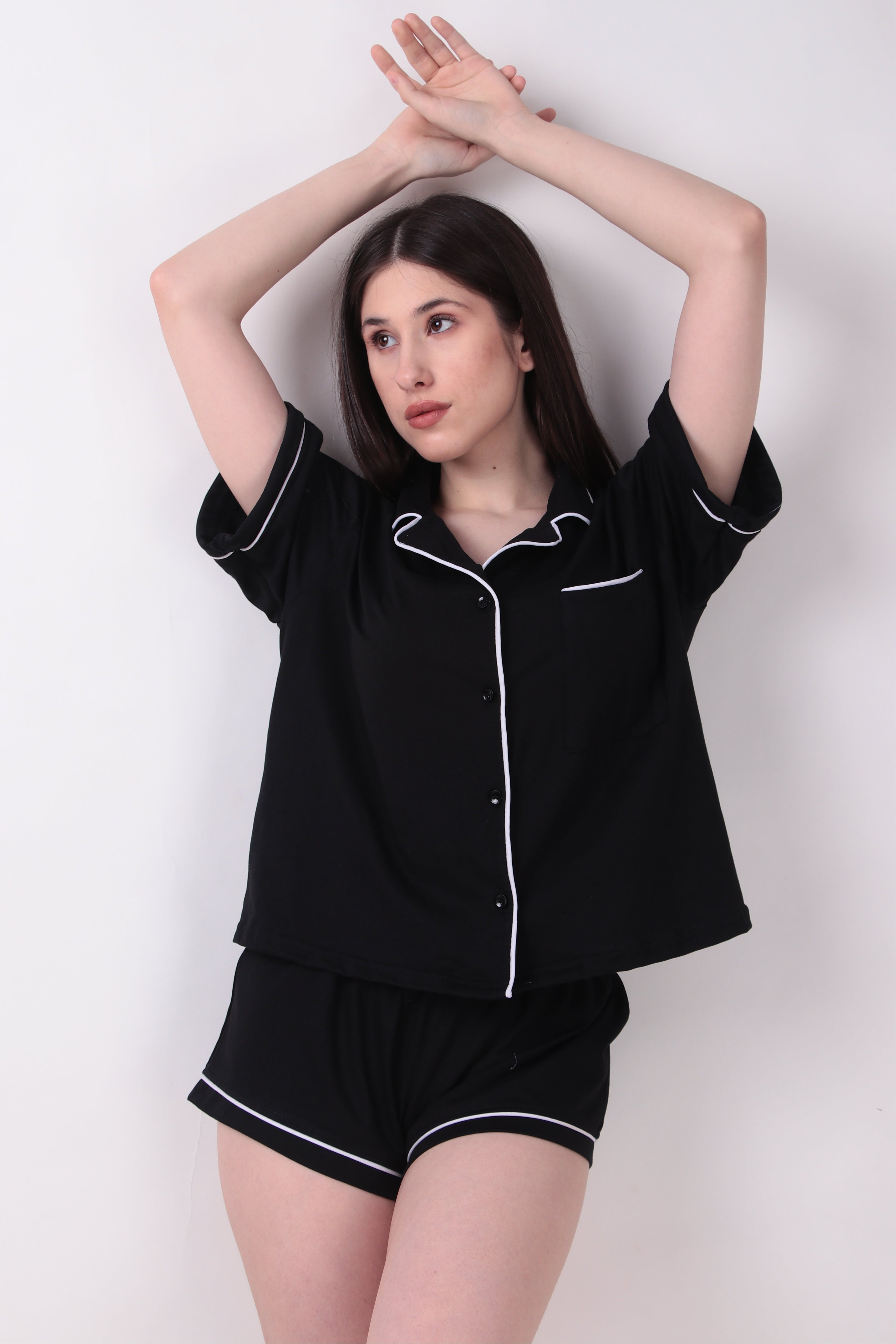 Proper Shorts Set - Black – Masha Sleepwear