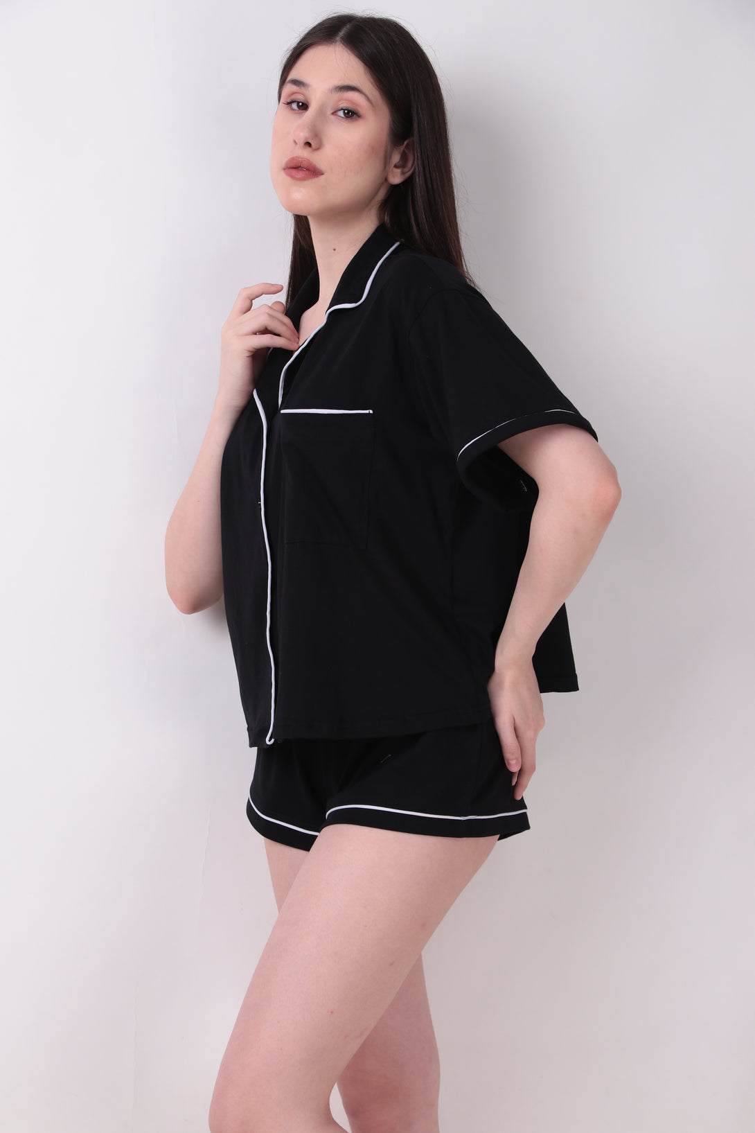 Proper Shorts Set - Black – Masha Sleepwear