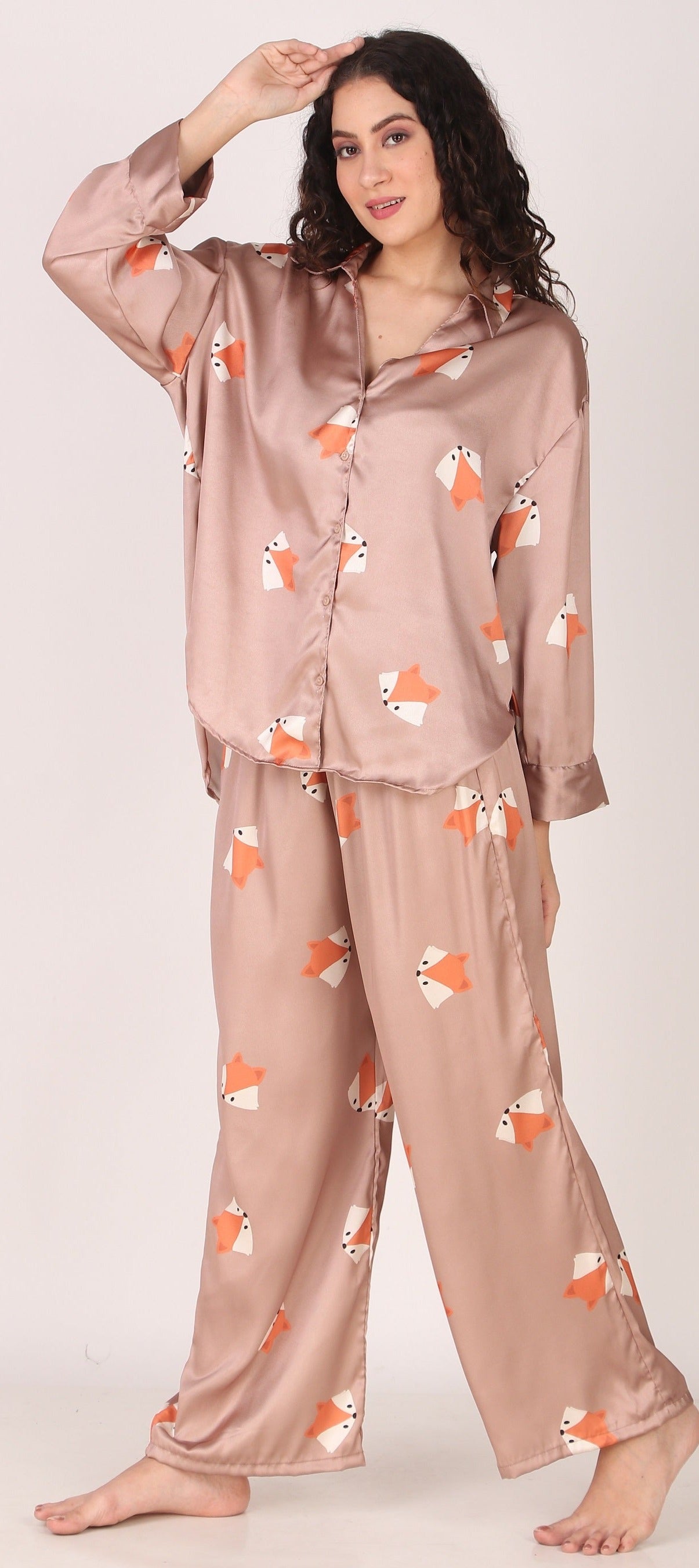 Mr. Fox Oversized Satin PJ Set