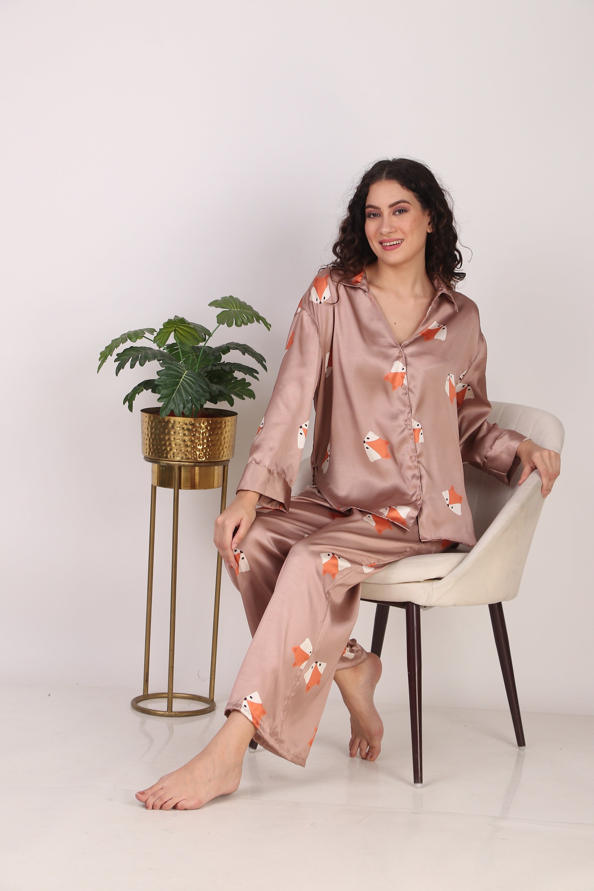 Mr. Fox Oversized Satin PJ Set