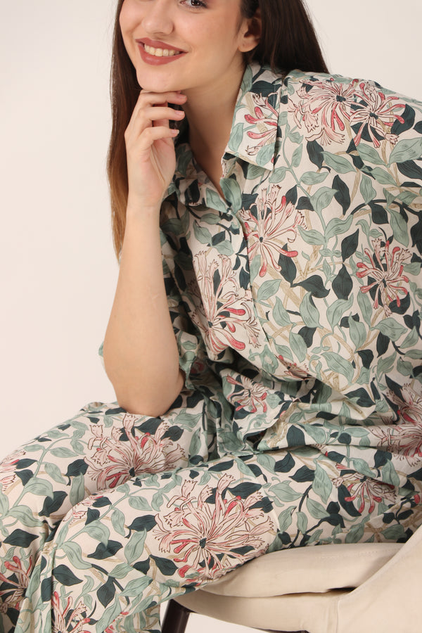 Gulmohar Flower Cotton PJ Set