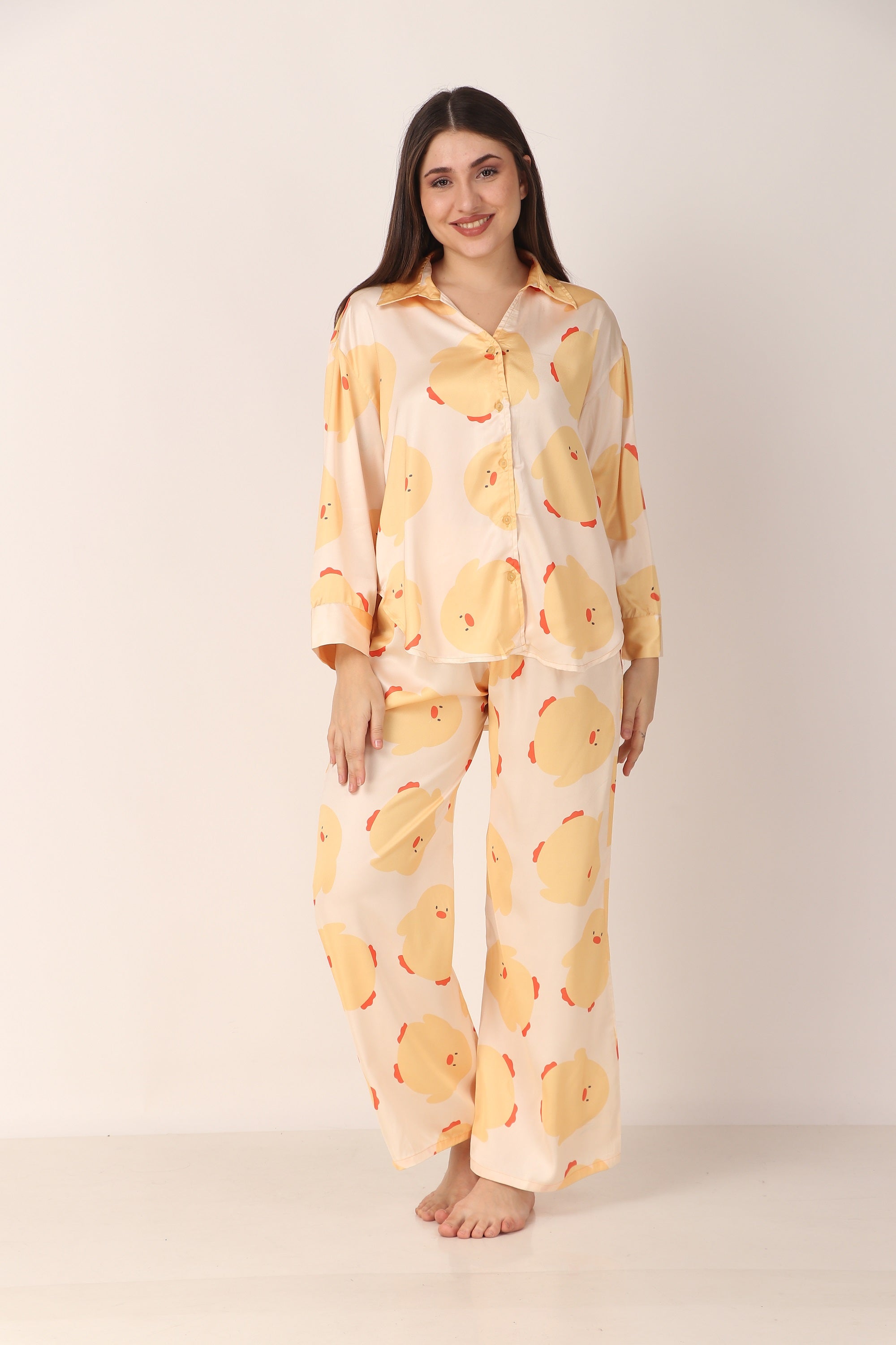 Ducky Oversized Satin PJ Set