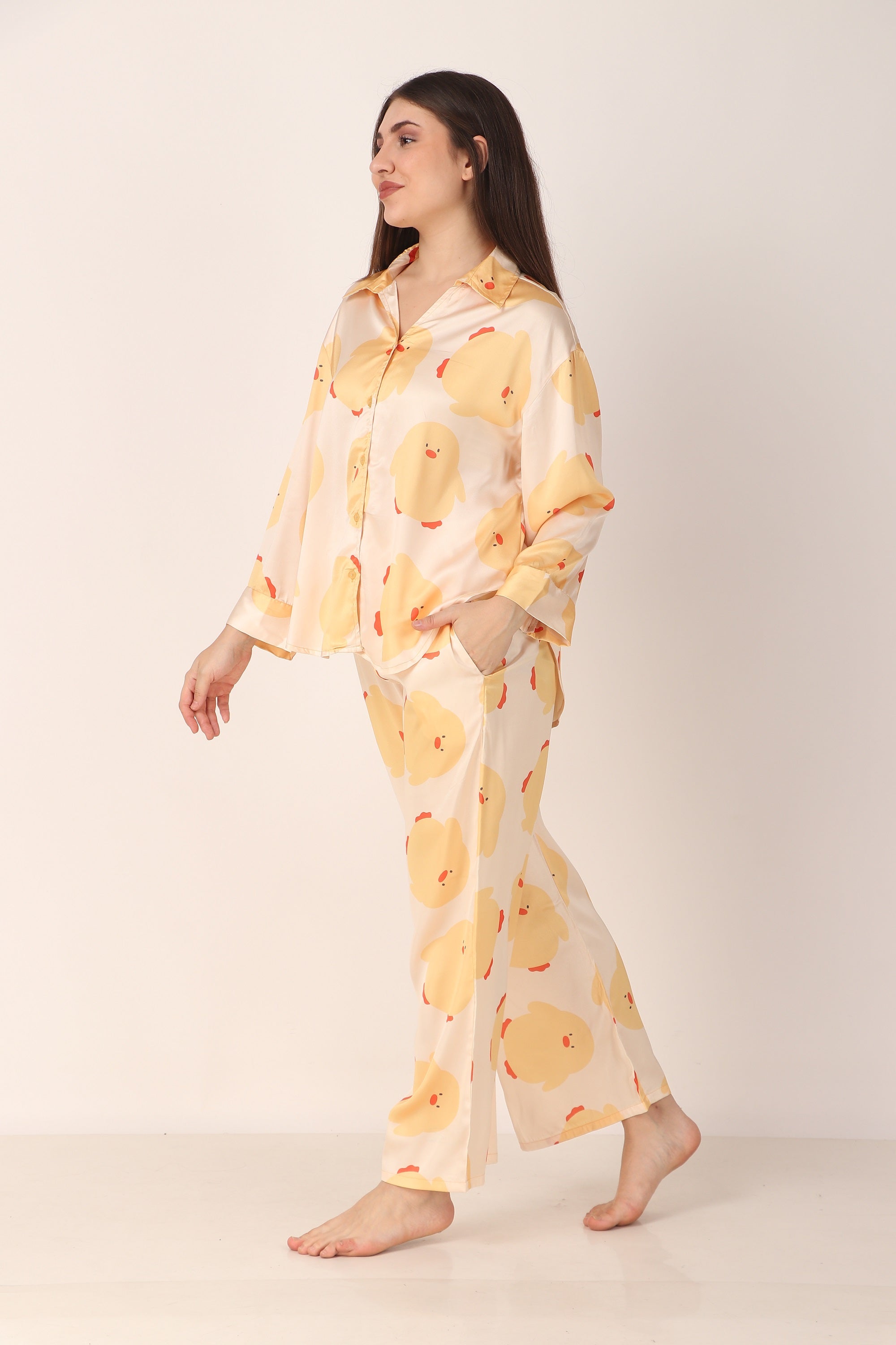 Ducky Oversized Satin PJ Set