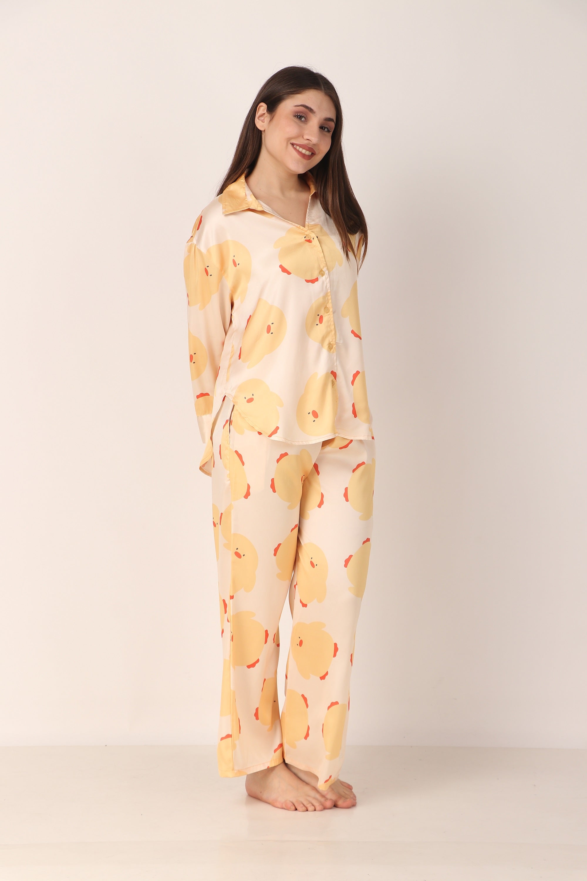 Ducky Oversized Satin PJ Set