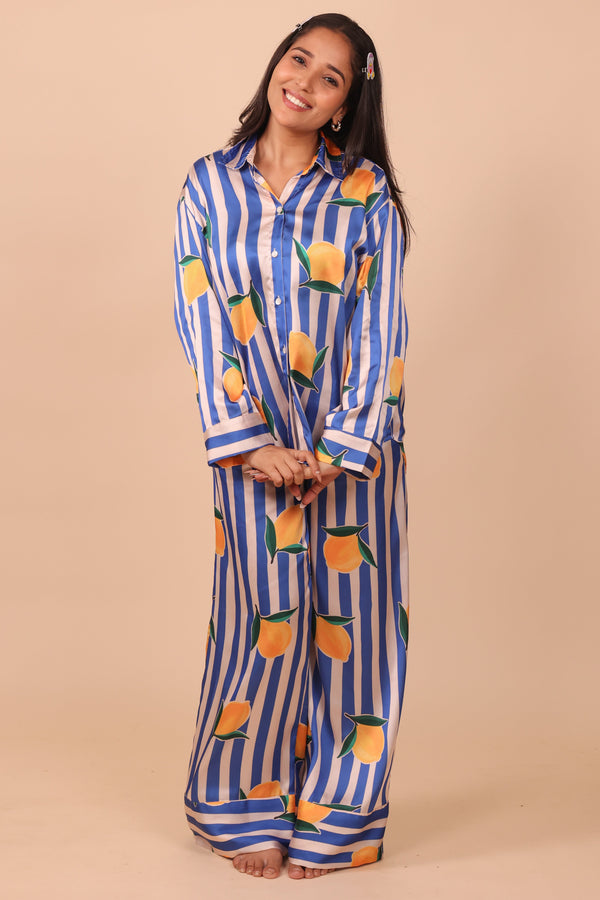 Lemon cello Wide Leg PJ Set