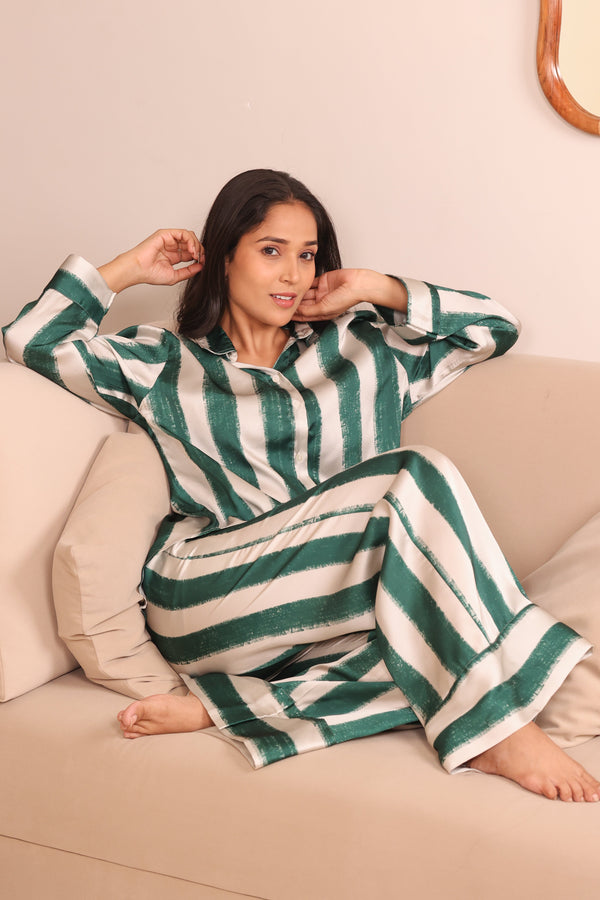 Green Slate Wide Leg PJ Set