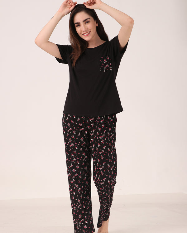 Pink Flower Pj Set